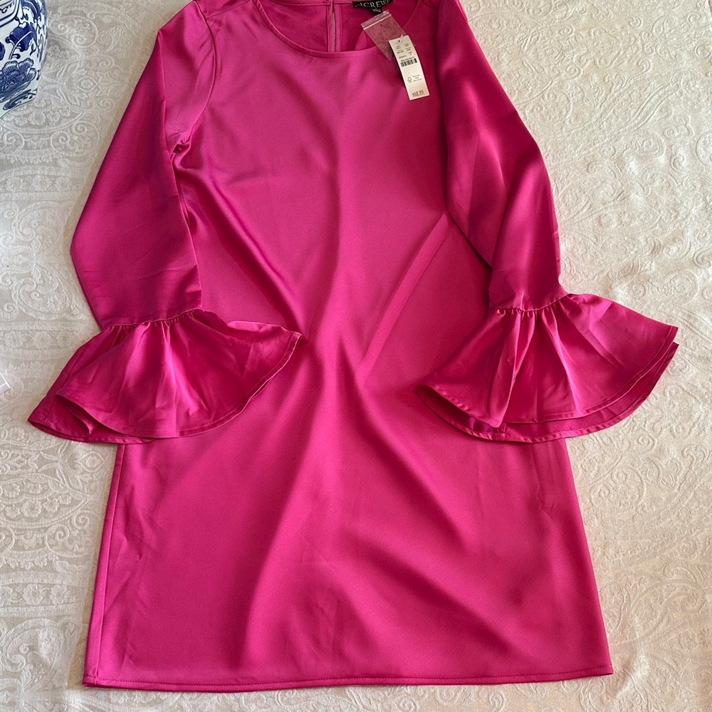J. Crew Pink Mini Dress with Flared Sleeves